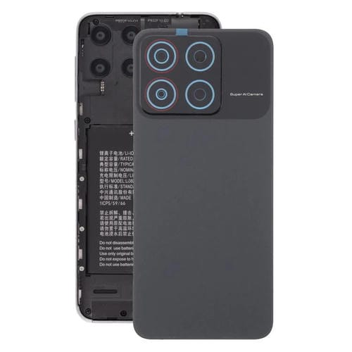 Coque arrière en plastique avec couvercle d'objectif d'appareil photo Zte Blade A35 Z2453 (Noir)