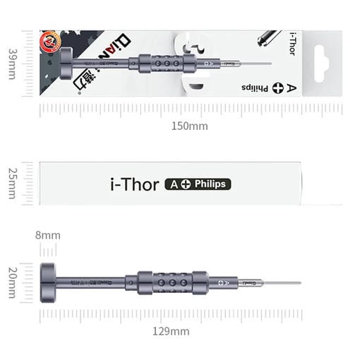 Central Bevel Screwdriver Qianli I-Thor S2 Hollow Cross Point with 3D Texture Precision