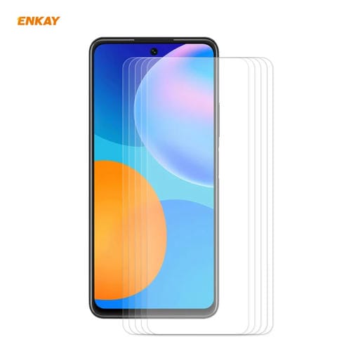 Para Huawei P Smart 2021 5 PCS Enkay Hat-Prince 0.26mm 9h 2.5D Película de vidrio templado de borde curvo
