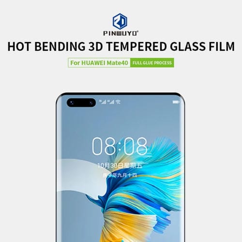 Para Huawei Mate 40 PINWUYO 9H 3D Película de vidrio templado de doblado en caliente (negro)