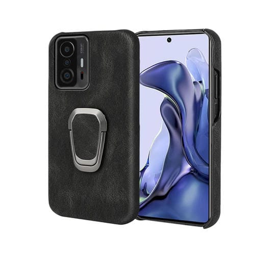 Funda telefónica de PU de soporte para Xiaomi MI 11T / 11T PRO (Negro)