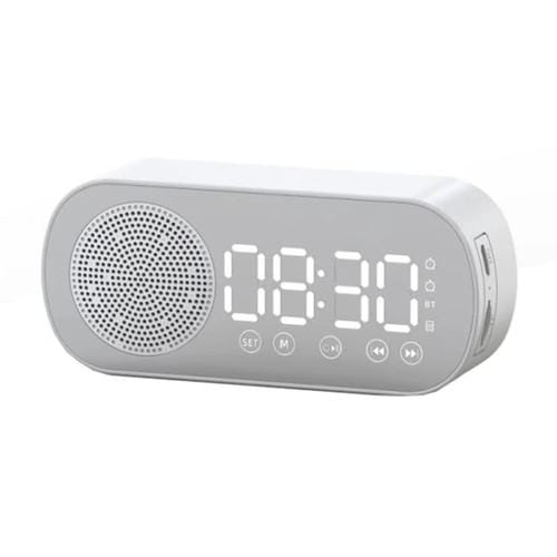 Altavoz Multifuncional Z7 Bluetooth 5.0 Reloj De Alarma FM Radio Espejo (Blanco)