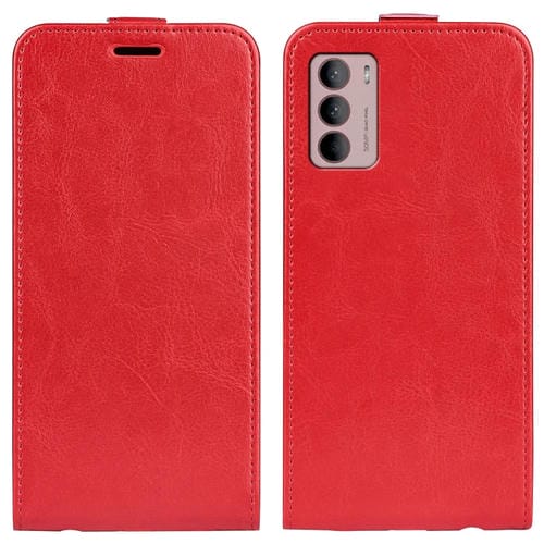 Para Motorola Moto G42 R64 Textura Caja de teléfono de cuero vertical vertical (rojo)