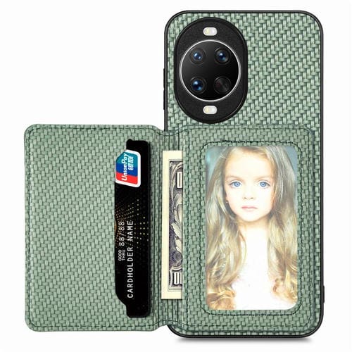 Funda magnética de fibra de carbono para Huawei Nova 14 (verde)