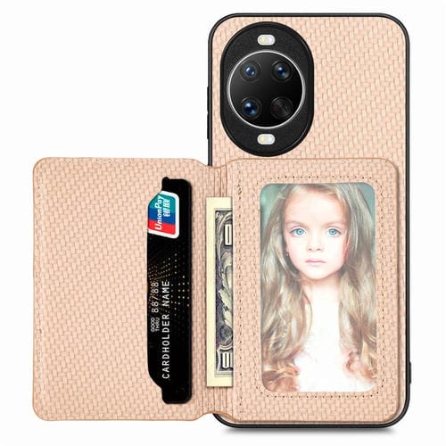 Funda magnética de fibra de carbono para Huawei Nova 14 Pro (caqui)