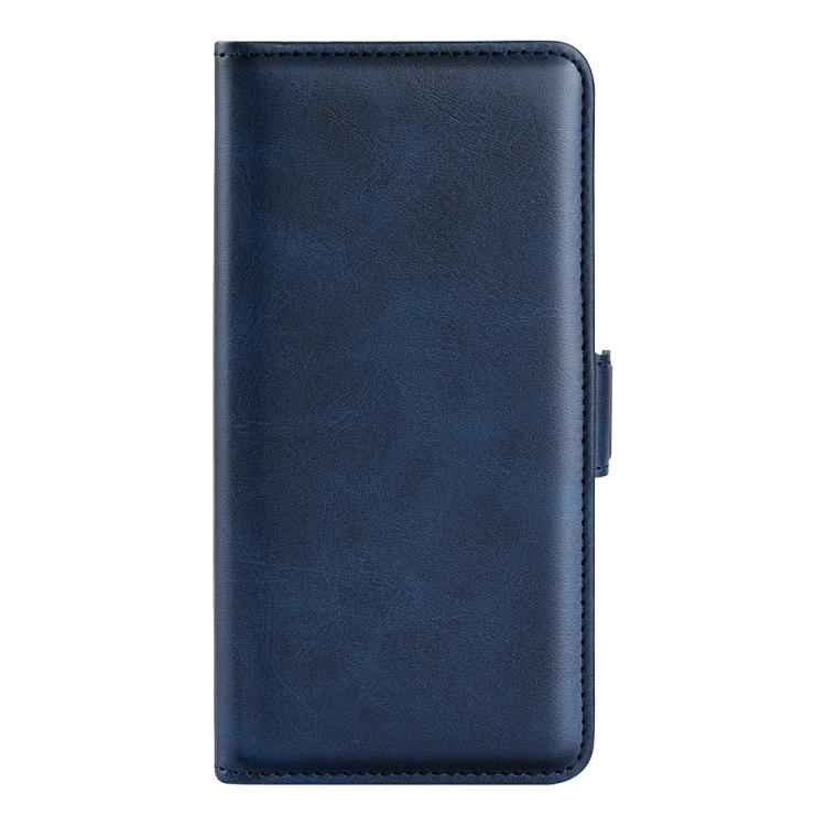 Funda de Cuero iPhone 16E Tapa Horizontal Hebilla Magnética Doble Cara (Azul Oscuro)