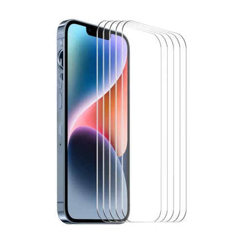 Protector de Pantalla iPhone 15 Enkay 0.26mm 9H 2.5D Vidrio Templado Aluminio Silicio (5PCs) - MOVILSTORE