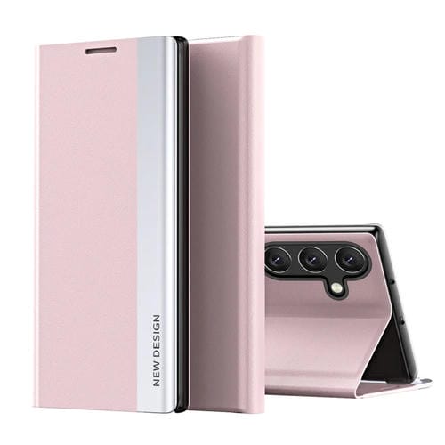 Funda para Teléfono Samsung Galaxy A35 Cuero Adsorción Galvanizada Lateral (Rosa)