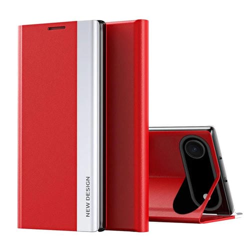 Funda de cuero con adsorción electrochapada para iPhone 17 (rojo)