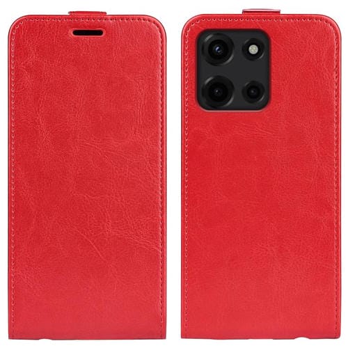 Funda de Cuero con Tapa Vertical para Motorola Moto G 5G 2025 R64 (Rojo)