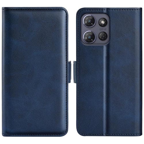 Funda de Cuero con Tapa Horizontal y Hebilla Magnética Doble Cara para Motorola Moto G Power 2025 (Azul Oscuro)
