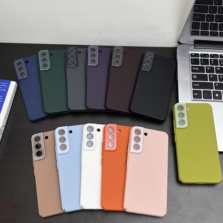Para Samsung Galaxy S22 + 5G Leather Oil PC Estuche rígido para teléfono con todo incluido (rosa)