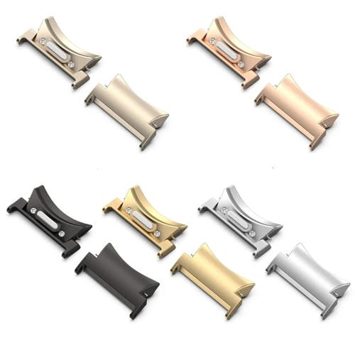 Samsung Galaxy Watch 5/5 Pro Band Connectors Button Style (Curved Metal, Starlight)