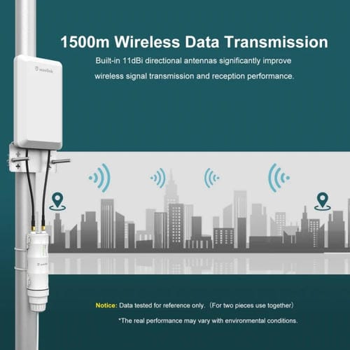 Repetidor AP Inalámbrico Wavlink WN570HP2 Extensor WIFI 300 Mbps Resistente a la Intemperie para Exteriores Enchufe UE