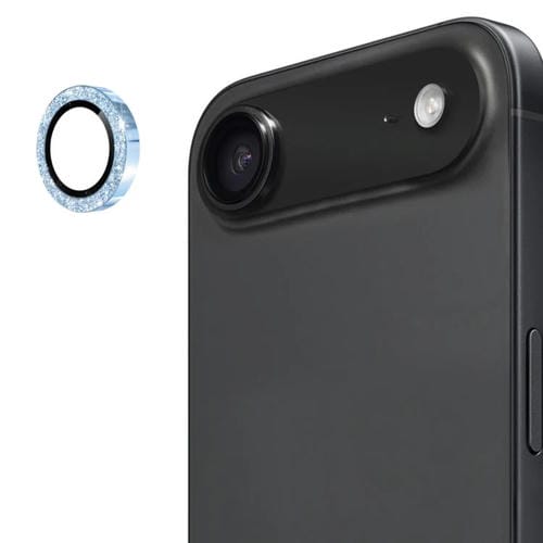 ENKAY Hat-Prince - Lente trasera con purpurina de aleación de aluminio, película de vidrio templado para iPhone 17 Air (azul sierra)