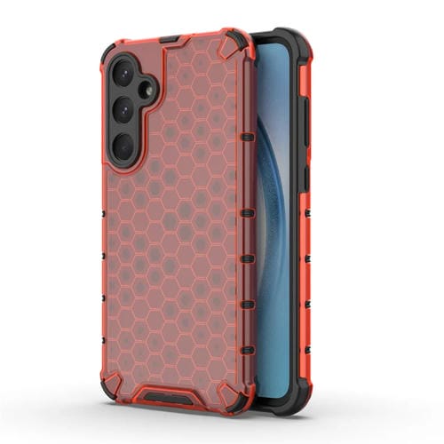 Funda para Teléfono Samsung Galaxy A55 Honeycomb a Prueba de Golpes (Rojo)