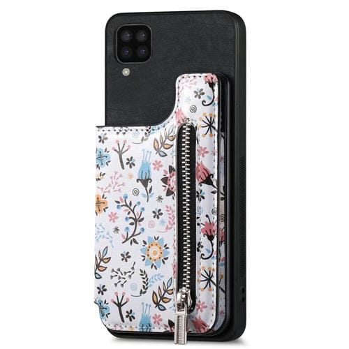 Estuche para Teléfono Samsung Galaxy M33 con Billetera y Cremallera Pintada Retro (Negro)