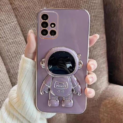 Funda para Teléfono Samsung Galaxy M51 con Soporte Astronauta de Galvanoplastia (Púrpura)