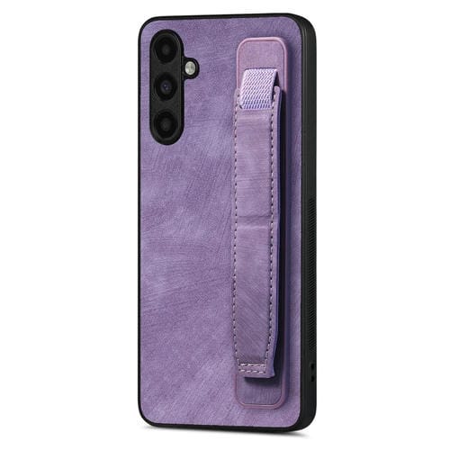 Funda Trasera para Samsung Galaxy A54 5G Cuero con Soporte para Pulsera (Púrpura)