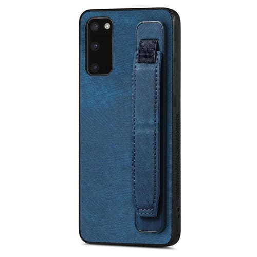 Funda Trasera Samsung Galaxy S20 Cuero con Soporte para Pulsera Retro (Azul)