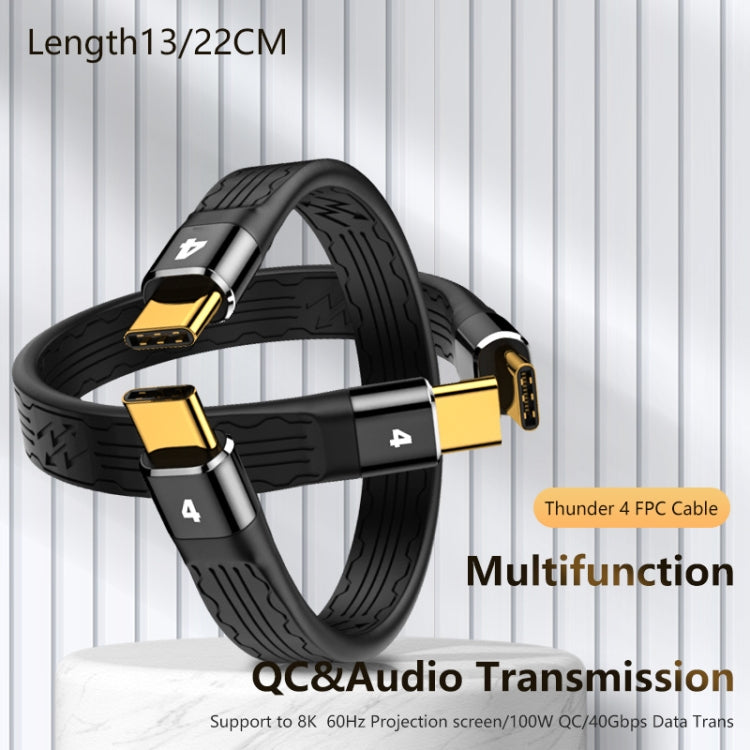 Cable De Datos Thunderbolt 4 USB-C Type-C Macho a Macho PD 100W 22 cm