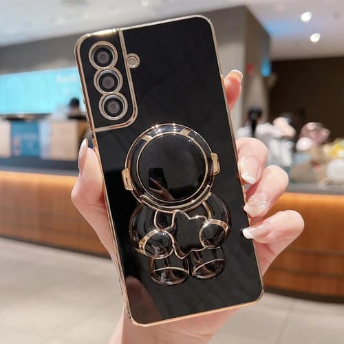 Funda para teléfono Samsung Galaxy A35 5G Embrace Stars Galvanoplastia con soporte para Astronauta (Negro)