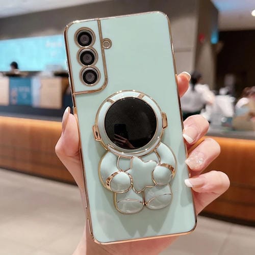 Funda para Teléfono Samsung Galaxy A35 5G Embrace Stars Galvanoplastia con Soporte para Astronauta (Verde)