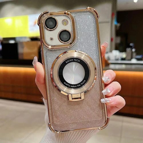 Funda para Teléfono iPhone 15 Magsafe con Brillo Degradado y Soporte Invisible (Dorado) - MOVILSTORE