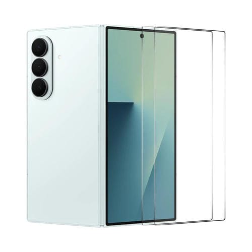 2 películas de vidrio templado ENKAY 9H con borde de arco grande de aluminio y silicio para Samsung Galaxy Z Fold7