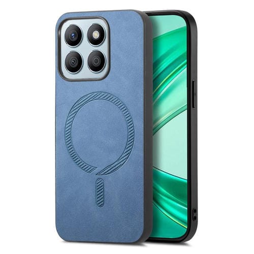 Funda Trasera Magnética de PU para Honor X8B Retro Magsafe (Azul)