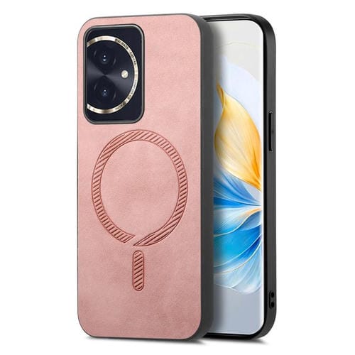 Funda Trasera Magnética de PU para Honor 100 Retro Magsafe (Rosa)