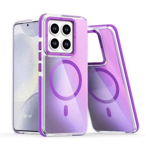 Funda Para Teléfono Xiaomi 14T Con Degradado De Dos Colores Y Magsafe (Morado)