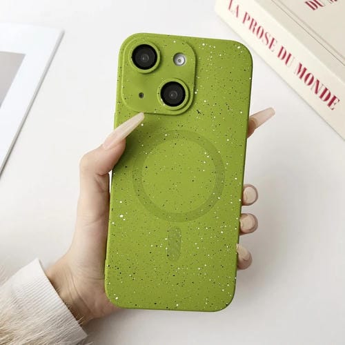 Funda para iPhone 15 TPU a Prueba de Golpes con Diseño Cielo Estrellado y Magsafe (Verde)