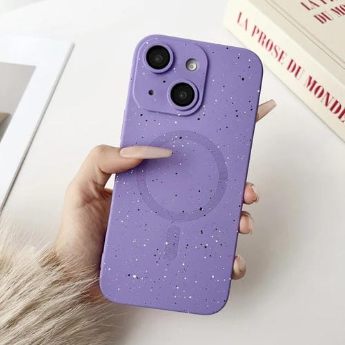 Funda para iPhone 15 TPU a Prueba de Golpes con Diseño Cielo Estrellado y Magsafe (Morado)