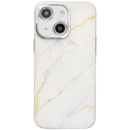 Funda para Teléfono iPhone 13 Textura Mármol Galvanizado (Oro Blanco)