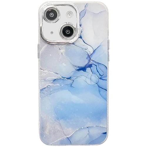 Funda para Teléfono iPhone 15 Textura Mármol Galvanizado (Azul M11)