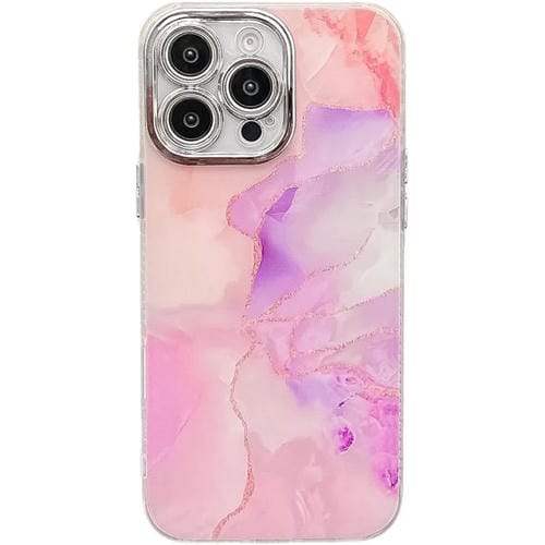 Funda para Teléfono iPhone 15 Pro Max Textura Mármol Galvanizado (Rosa Púrpura)
