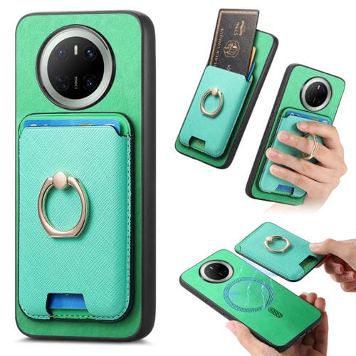 Funda para Teléfono Huawei Mate 70 con Ranuras para Tarjetas (Verde)