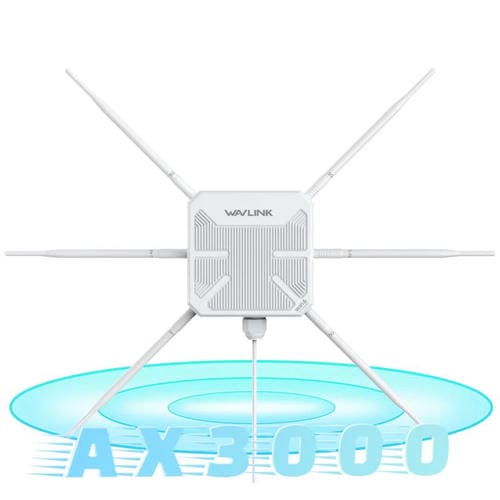 Repetidor WIFI Wavlink Wn588Hx3 Ax3000 para Exteriores con 6 Antenas Doble Banda Enchufe de la UE