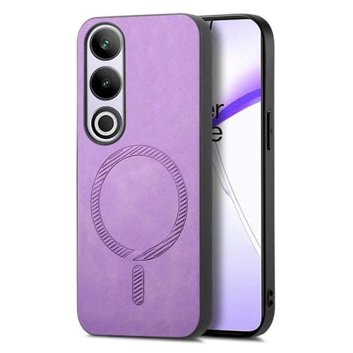 Funda Trasera PU Magsafe Retro para OnePlus Nord CE4 Ace 3V (Morado)
