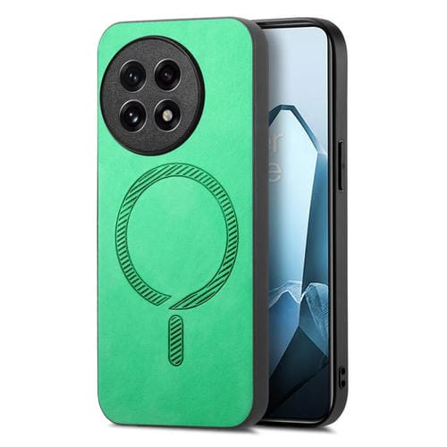 Funda para Teléfono OnePlus 13 con Tapa Trasera PU Magsafe (Verde)