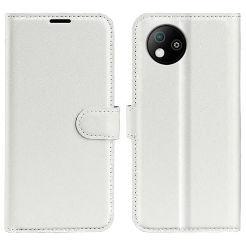 Funda de Cuero para ZTE Blade A35 Lite con Tapa Horizontal y Soporte (Blanco)