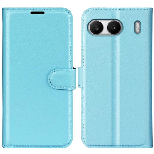 Funda de Cuero para OnePlus Nord 4 con Tapa Horizontal, Textura de Lichi y Soporte (Azul)