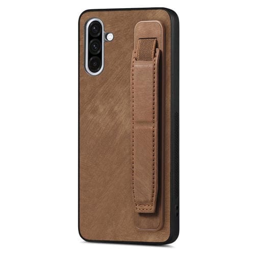 Funda de Cuero con Correa para la Muñeca Samsung Galaxy A36 (Marrón)