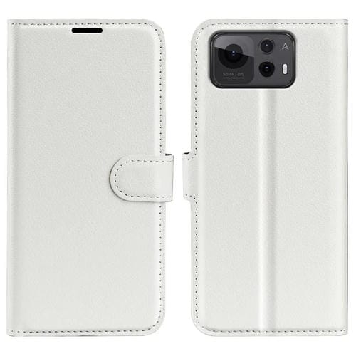 Funda de Cuero con Tapa Horizontal y Textura de Lichi para Asus Zenfone 12 Ultra (Blanco)