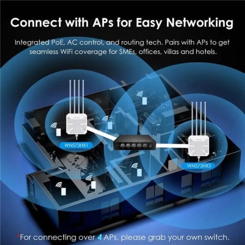 Conmutador PoE WAVLINK WN701AE IEEE 802.3AF/AT con detección automática y gestión centralizada de puntos de acceso. Enchufe: EE. UU.