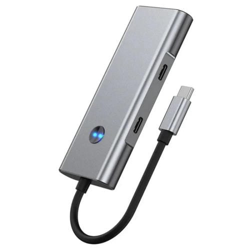 Concentrador USB-C 3.2 2426 apagado de pantalla con tecla 2 x USB 3.2 HD PD 100W