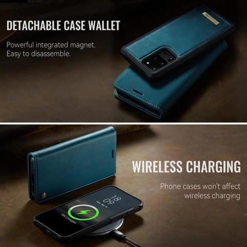 Funda de cuero desmontable con bloqueo RFID magnético CaseMe C49 para Samsung Galaxy S20 Ultra (verde)