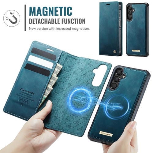 Funda de cuero desmontable con bloqueo RFID magnético para Samsung Galaxy A14 5G / M44 CaseMe C49 (verde)
