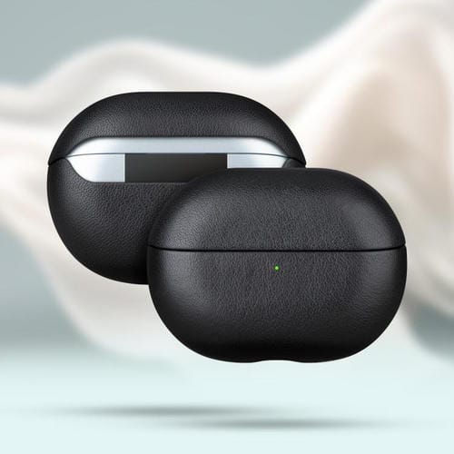 Funda protectora de cuero genuino granulado para auriculares Bluetooth Huawei FreeBuds Pro 4 (negro)